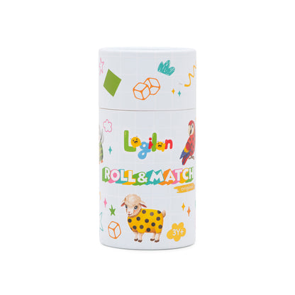 Children's toy packaging with colorful graphics and text on a white background